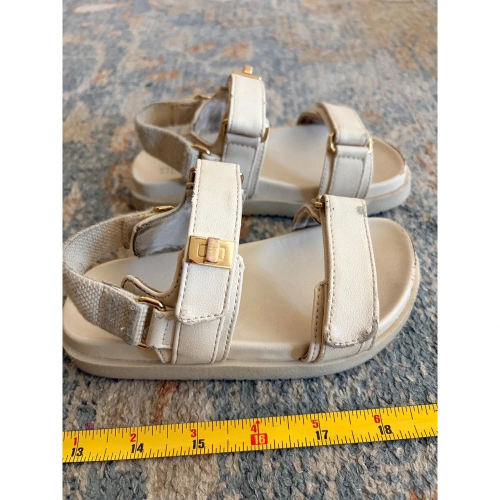 Steve Madden Little Girls J-Mona Cream  Platform Sandals Size 9